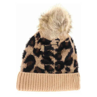KIDS Leopard Pom C.C Beanie