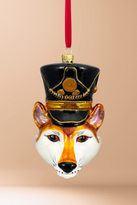 KRG Fox Head Polish Glass Ornament