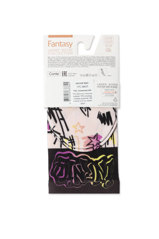 Socks Conte Fantasy 098 - With a Print - By Baano
