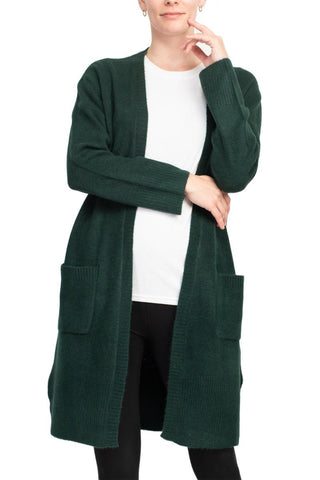 Velvet Heart Open Front Long Sleeve Ribbed Cuffs and Hem Knit Oversize Cardigan with Pockets - Glamourous Grace