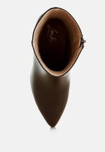 Kaira Metallic Accent Heel High Ankle Boots