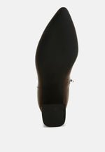 Kaira Metallic Accent Heel High Ankle Boots