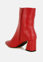 Kaira Metallic Accent Heel High Ankle Boots