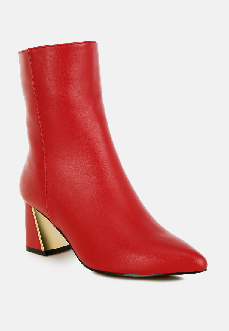 Kaira Metallic Accent Heel High Ankle Boots