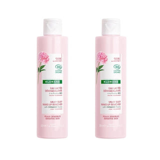 Klorane Organic Peony Extract Silky Milk Make-up Remover for Sensitive Skin 200 ml -2 Pack