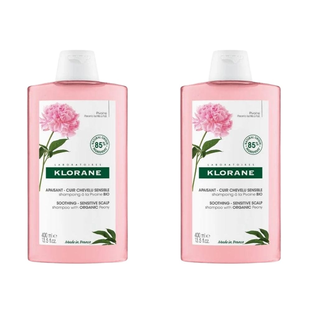 Klorane Organic Peony Refreshing Shampoo 400 ml -2 Pack - By Baano