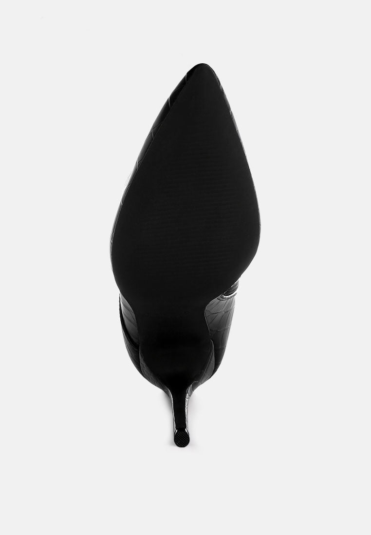 Knocturn Croc Textured Over The Ankle Boots