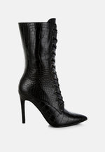 Knocturn Croc Textured Over The Ankle Boots