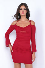 Zoe Mini Dress - Deep Red - By Baano