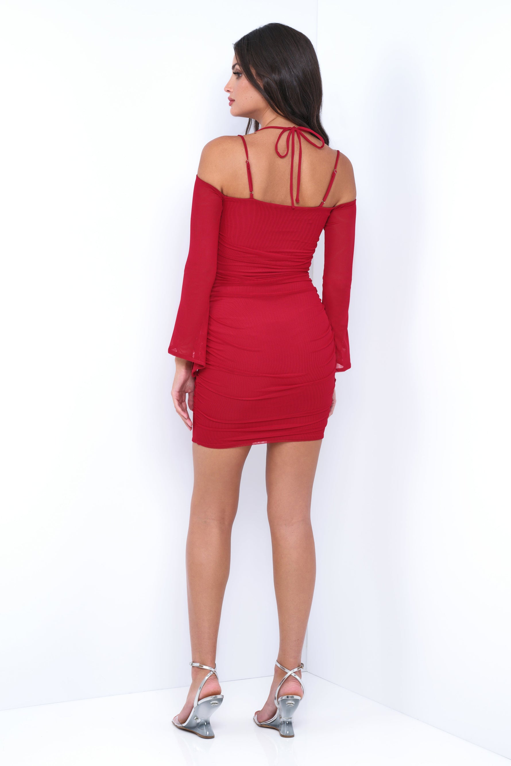 Zoe Mini Dress - Deep Red - By Baano