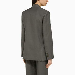 Sandyato single-breasted grey viscose blazer Netdressed