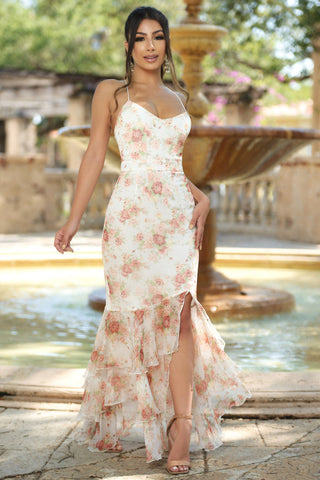 Greta Maxi Dress - White Floral - By Baano