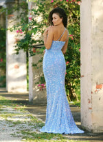Stardust One Shoulder Sequin Gown - Diamond Blue - FINAL SALE