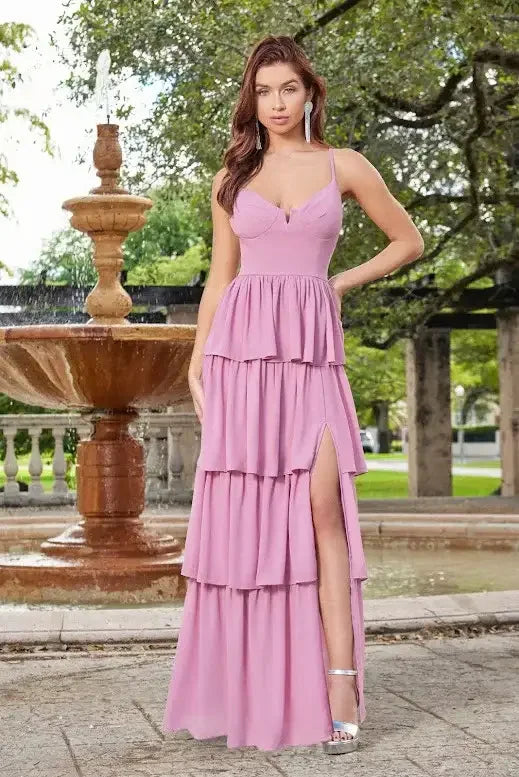 Miriam Tiered Maxi Dress - Mauve