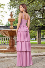 Miriam Tiered Maxi Dress - Mauve Lady Black Tie