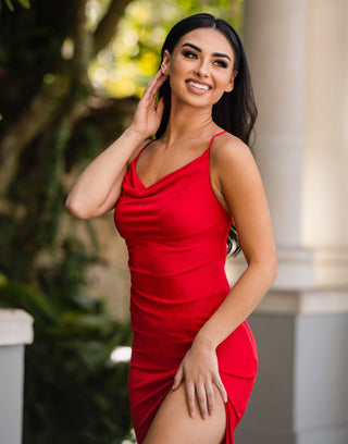 Sutton Slip Dress - Red - FINAL SALE - By Baano