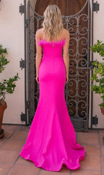 Sochi Gown - Hot Pink Feather Trim Dress