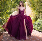 Dani Gown - Mulberry - Tulle A-Line Lace Dress