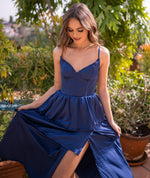 Maeve Corset Midi Dress - Navy - By Baano