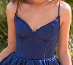 Maeve Corset Midi Dress - Navy - By Baano