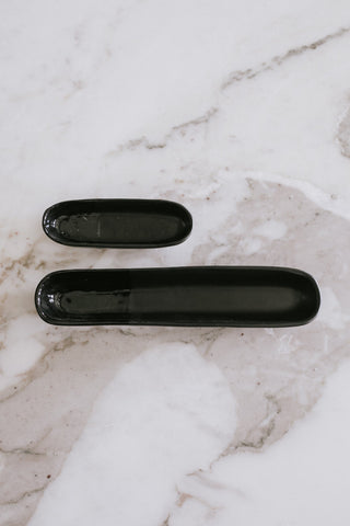 Sable Olive Bowl - Matte Black/Glossy Black - Set of 2