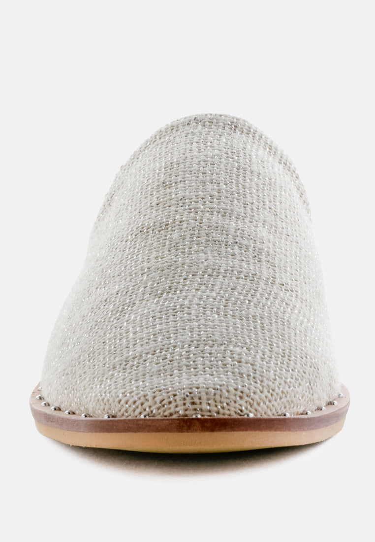 Lia Handcrafted Canvas Mules