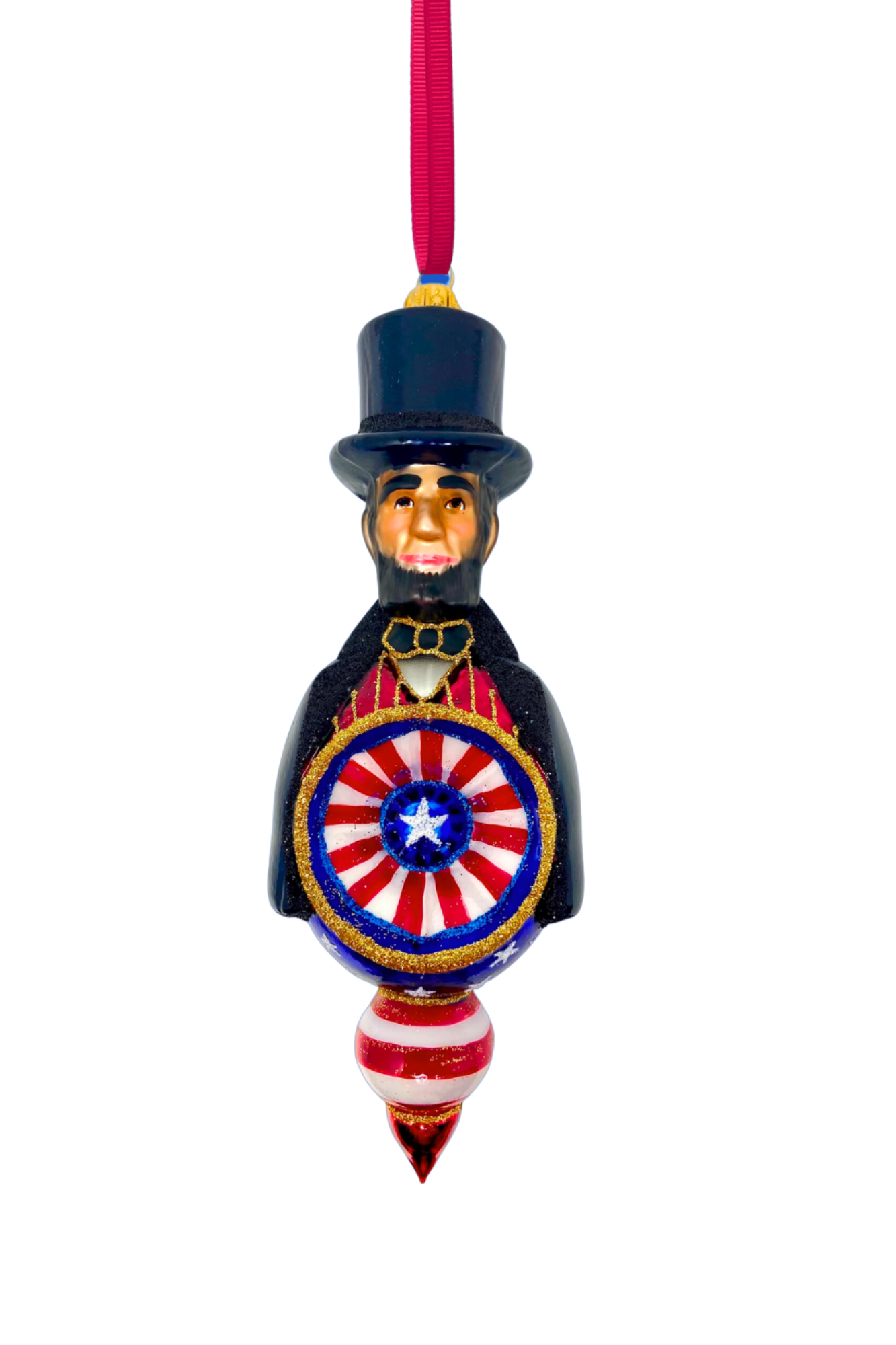 Abraham Lincoln Reflector Glass Ornament