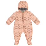 Cozy & Durable: Petit Bateau Pink and Small Floral Buds Print Snowsuit