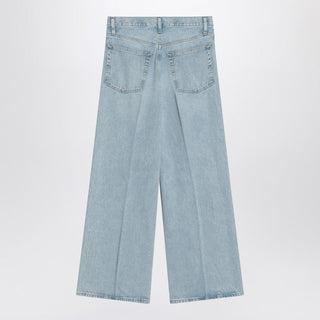 Low Baggy Wide Leg Jeans In Organic Denim - By Baano