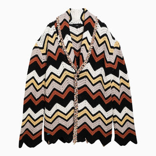 Cardigan in crochet zig zag multicolore - By Baano