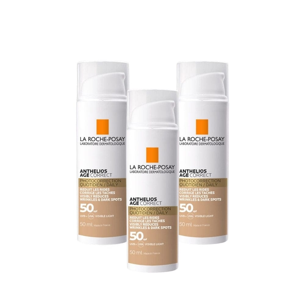 La Roche Posay Anthelios Age Correct SPF 50 Cream 50 ml -Tinted 3 Pack - By Baano
