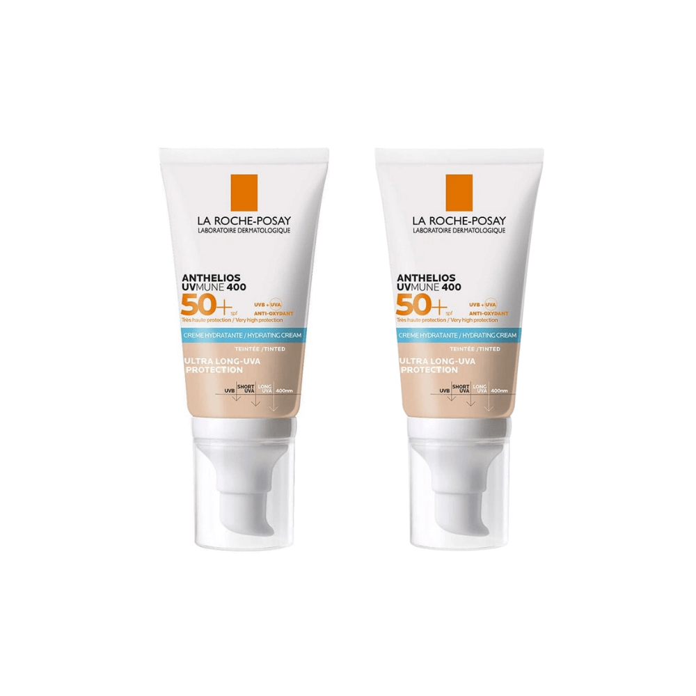 La Roche Posay Anthelios UVMune SPF50+ Moisturizing Sunscreen 50 ml - Tinted 2 Pack - By Baano