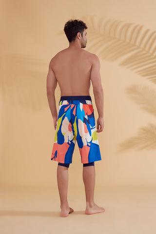 Navy Patterned Men's Shorts S2350 - By Baano