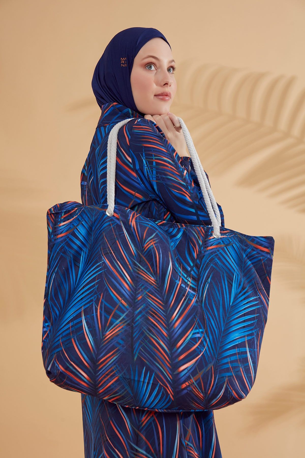 Navy  Beach Bag C2305 Marina Modest