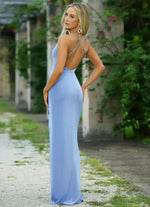 Size XL, Chelsea Ruffle Maxi Dress - Periwinkle - FINAL SALE