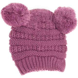 BABY Solid Double Pom C.C Beanie