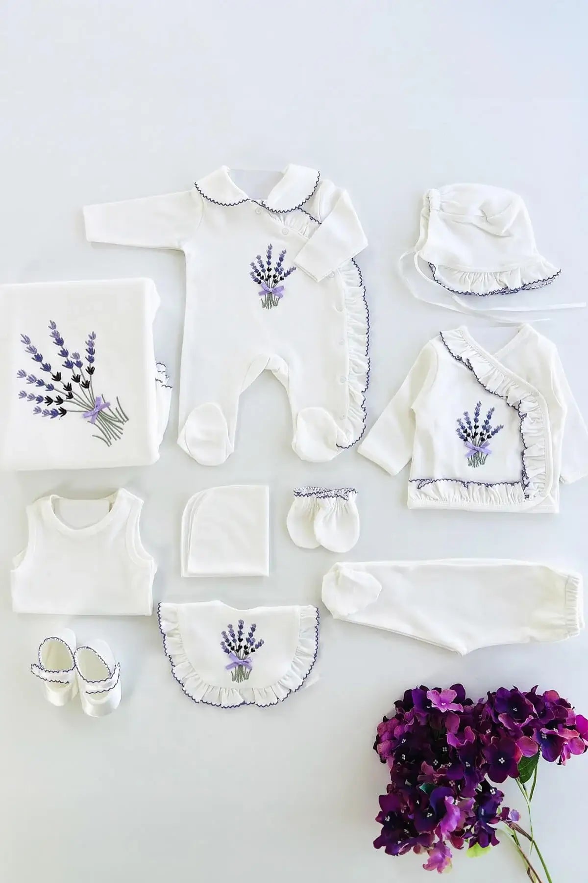 Lavender Newborn Coming Home Set (10 pcs) - By Baano