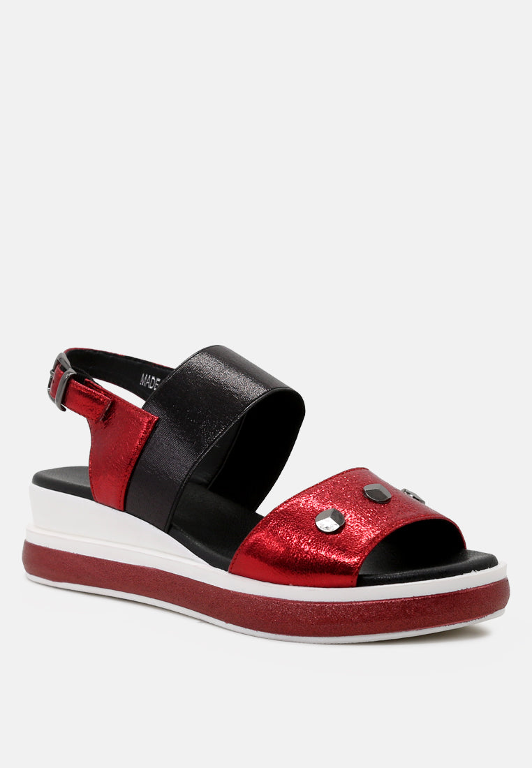 Layla Studded Wedge Sandals