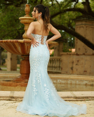Reva Corset Gown - Light Blue - By Baano