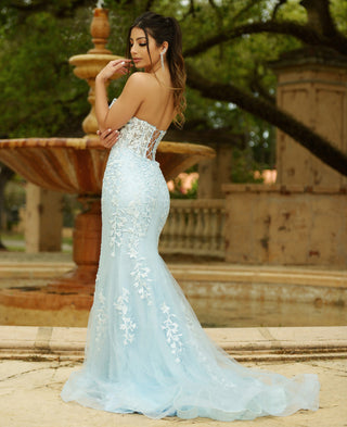 Reva Corset Gown - Light Blue - By Baano
