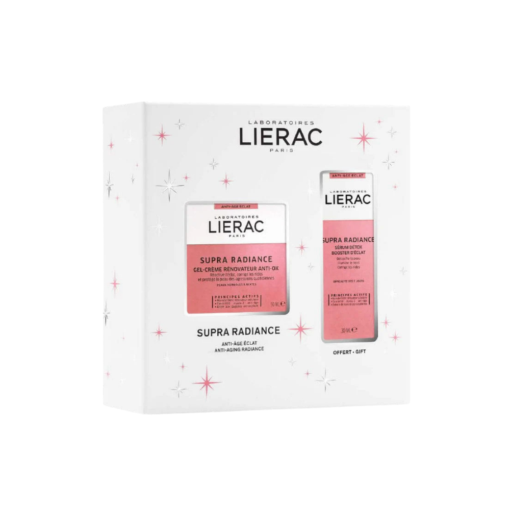 Lierac Supra Radiance Antioxidant Cream Gel Cream 50ml + Supra Radiance Detox Serum 30ml - By Baano