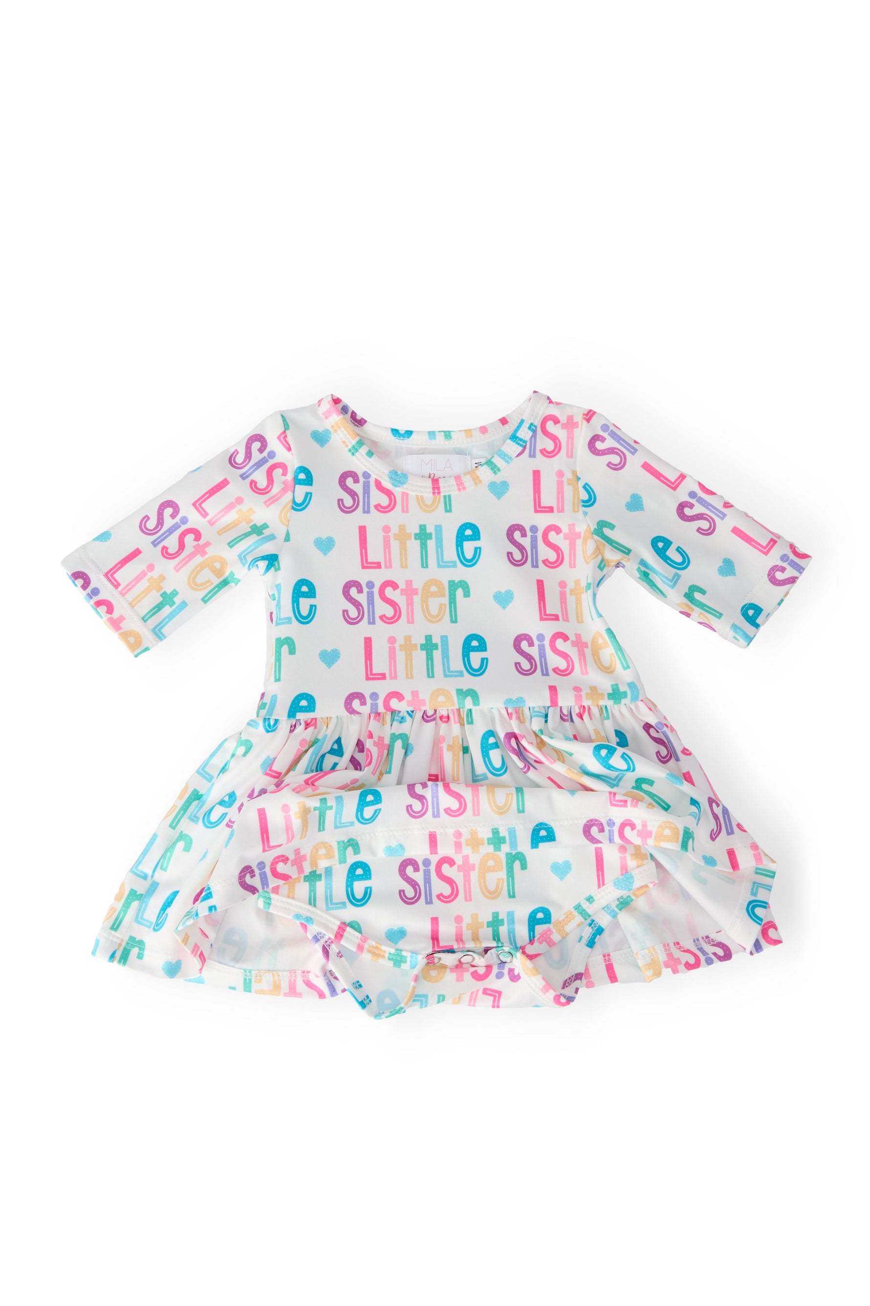 Little Sister 3/4 Sleeve Twirl Bodysuit