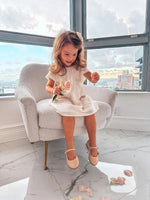 London- Beige Leather Mary Jane Shoes