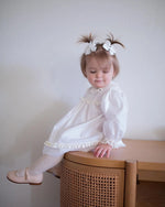 London- Beige Leather Mary Jane Shoes