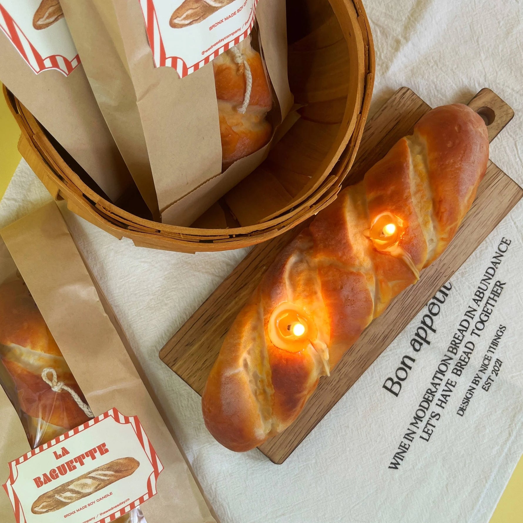 French Long Baguette Candle