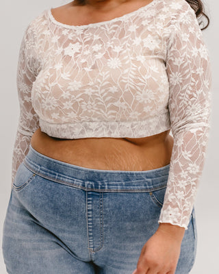 Full Lace Long-Sleeved Halftee - By Baano