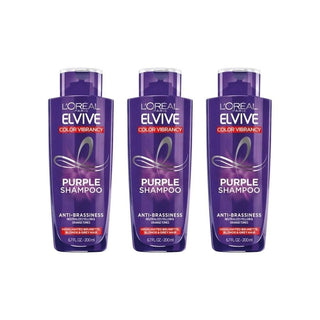 Loreal Elseve Color Vive Anti-Orange Purple Shampoo 200 ml 3 Pack Chivela