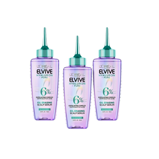 Loreal Elseve Hydra[Hyaluronic] Pure Salicylic Acid Containing Anti-Oily Peeling Scalp Serum 102 ml 3 Pack - By Baano