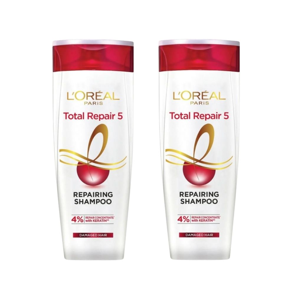 Loreal Paris Elseve Complete Repair 5 Structuring Treatment Shampoo for Damaged Hair 300 ml 2 Pack - By Baano