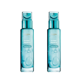 Loreal Paris Hydra Genius Hyaluronic Acid + Aloe Vera Liquid Moisturiser for Normal to Combination Skin, 70ml 2 Pack